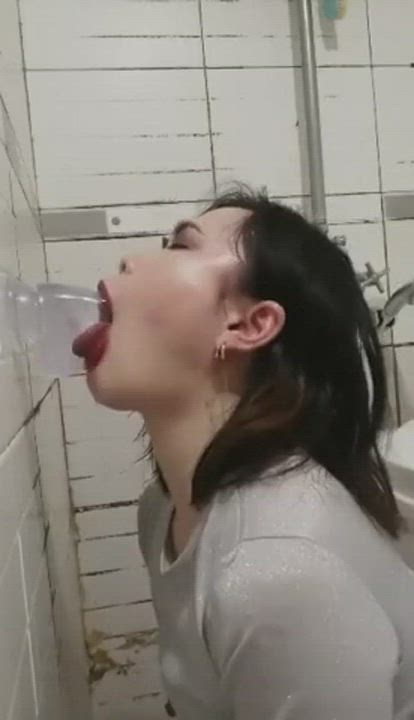 Asian Blowjob Deepthroat Dildo Oral Solo Tongue Fetish gif