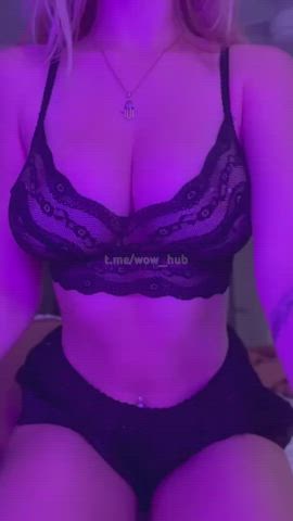 lingerie natural tits nipple piercing gif