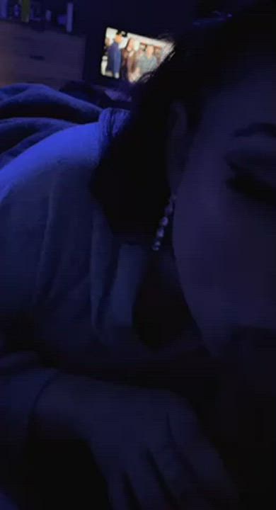 Big Dick Blowjob Deepthroat POV Pretty Spit Sucking gif