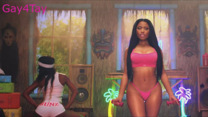 60fps ai upscaled big ass big tits celebrity fake ass nicki minaj thong gif