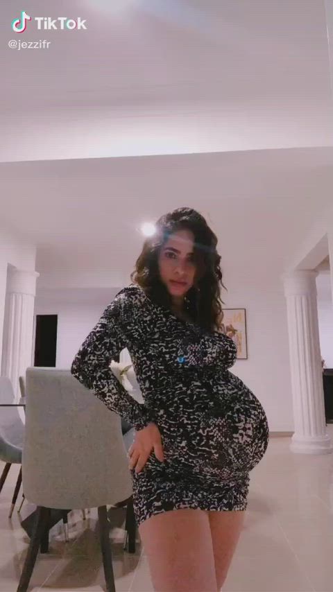 big ass pregnant tiktok twerking belly gif