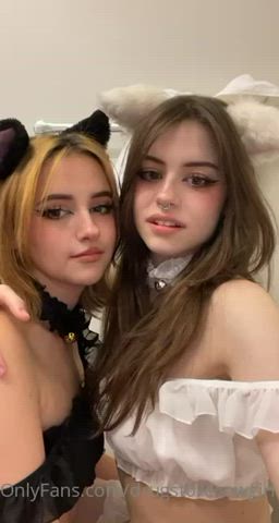 Goth Kiss Kissing Lesbian Lesbians OnlyFans gif