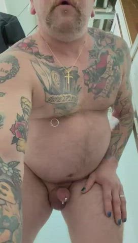 anal cum cumshot gay hairy jerk off male masturbation piercing tattoo gif