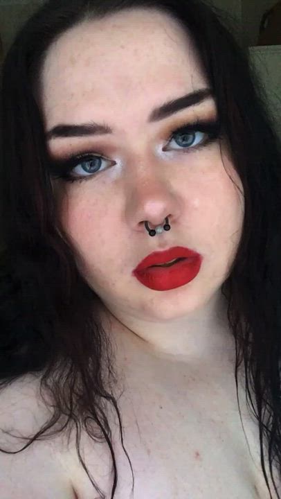 Ahegao Chubby Cute Freckles Goth Lipstick Lipstick Fetish Pale Tongue Fetish gif