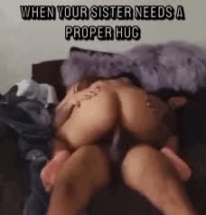 brother caption riding sister gif