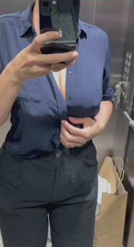 Horny at home elevator… [GIF]
