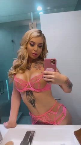 blonde cute gracie jane lingerie non-nude selfie trans gif