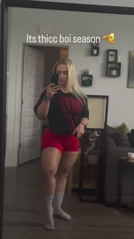 Blonde Fitness Legs Muscular Girl Pawg Thick gif