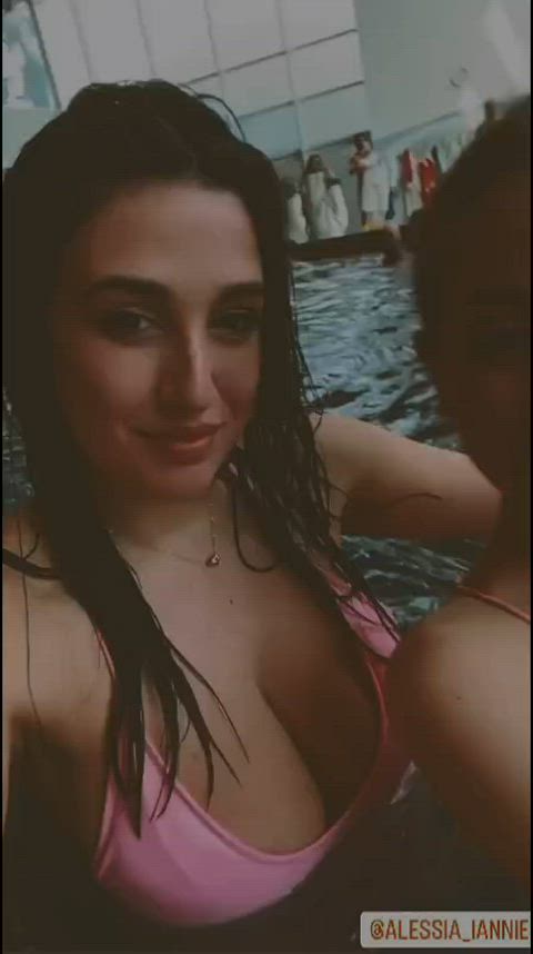 big tits italian swimming pool gif