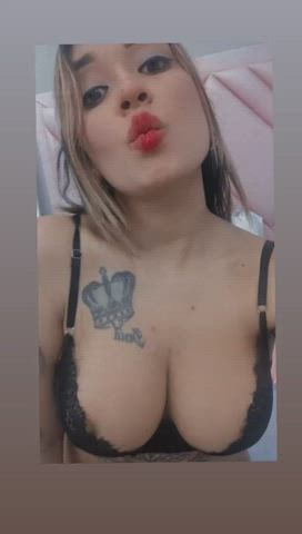 Big Tits Blonde Boobs Latina Lingerie Nipples Pussy Sensual Tattoo gif