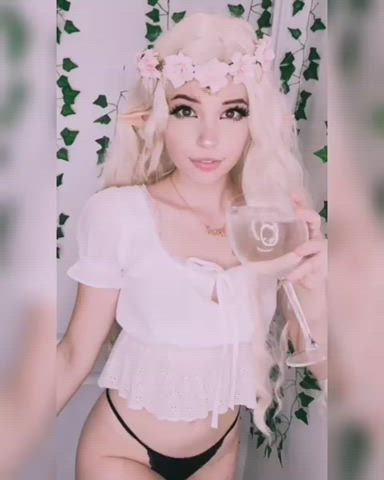 ahegao belle delphine cosplay elf onlyfans tits tongue fetish gif