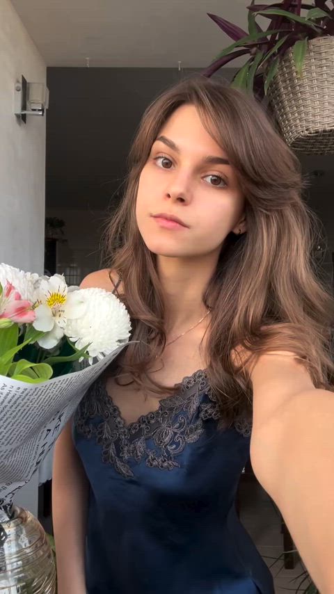 Kallie Kurudzhy with her birthday flowers