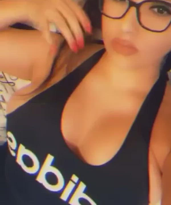 Big Tits Glasses Seduction gif