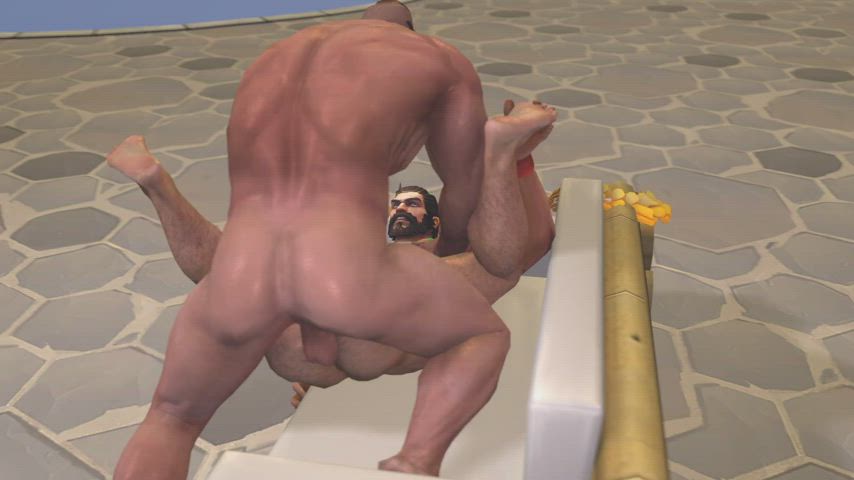 3d animation beach bear gay muscles parody rule34 sfm gif