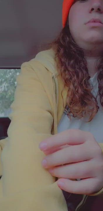 Big Tits Car Flashing Public Tits gif