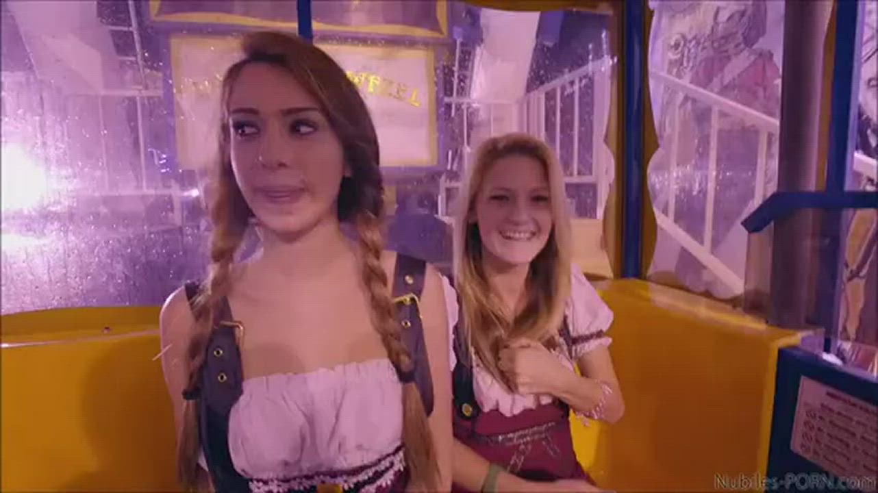 Two Hot Girls Get Naughty On A Ferris Wheel