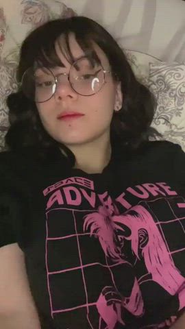 Big Tits Ghost Nipples Glasses White Girl gif