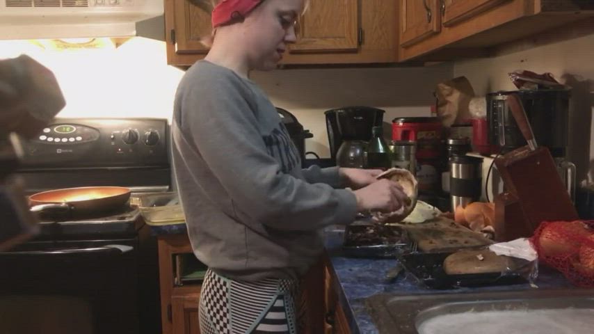 big ass doggystyle kitchen quickie standing doggy gif