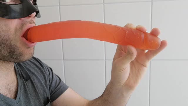 Deepthroating my 13 inch dildo (Germany)