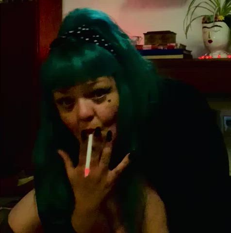 BBW Big Tits Smoking Porn GIF by daskingslander