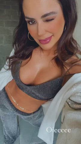 body boobs brazilian brown eyes brunette dani facial goddess labia tease gif