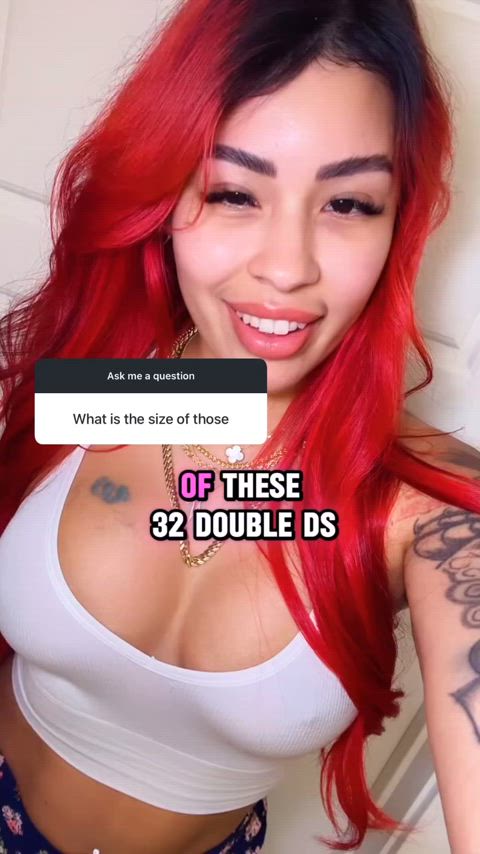 big tits cleavage cute latina redhead tease gif