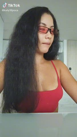 brunette clothed cute joi tease teasing tiktok gif