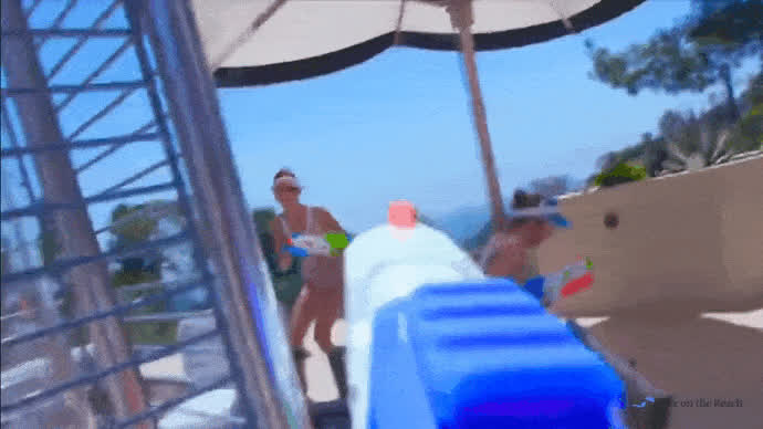 Doomguy hunts Postal Babes at the pool