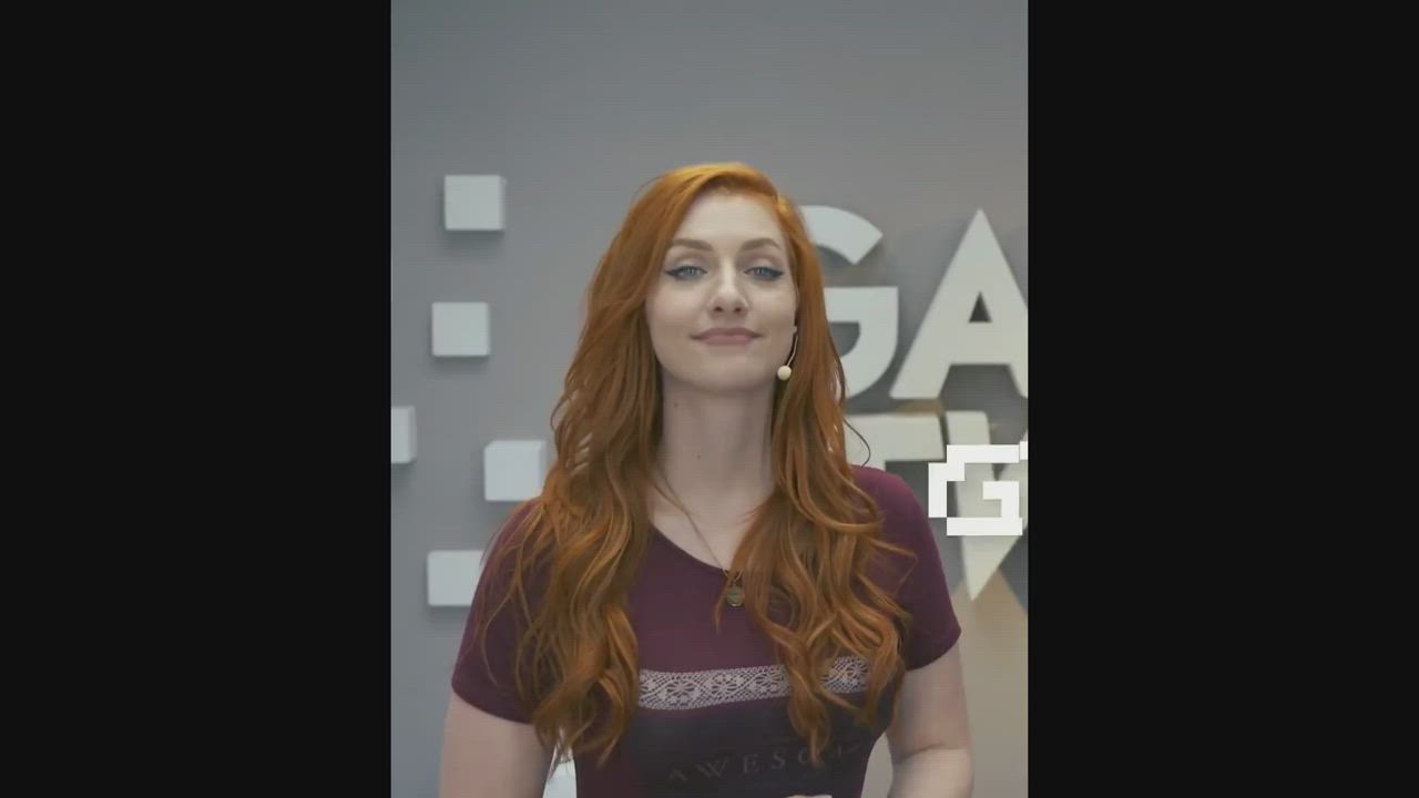 blue eyes clothed german redhead gif