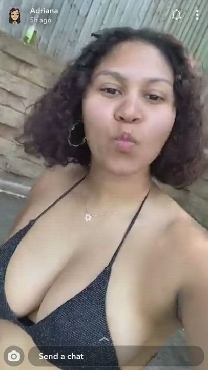 Bikini Cleavage Ebony Latina Teen gif
