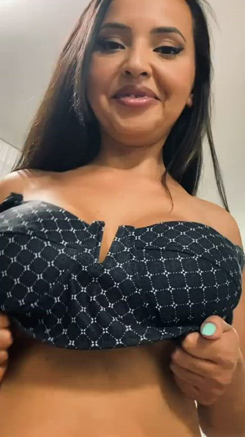 asian cute selfie smile titty drop r/juicyasians gif