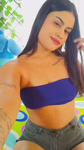 Boobs Indian Latina MILF Mom Tattoo Tits Tongue Fetish Top gif