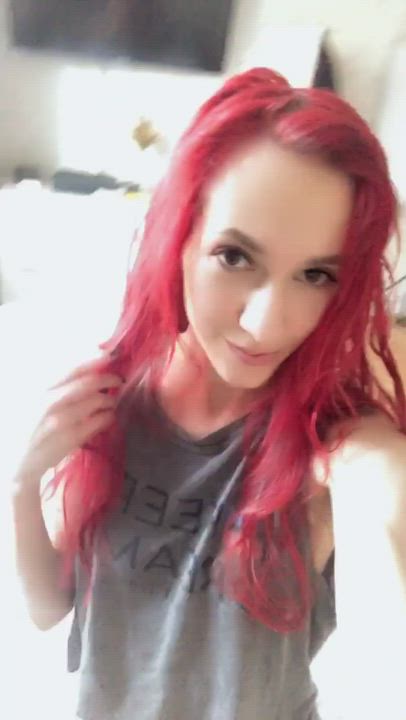 Bed Sex Petite Redhead Tease Teasing gif
