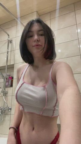 amateur big tits titty drop gif