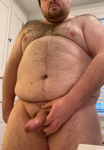 chubby hairy chest male masturbation thick thighs gif