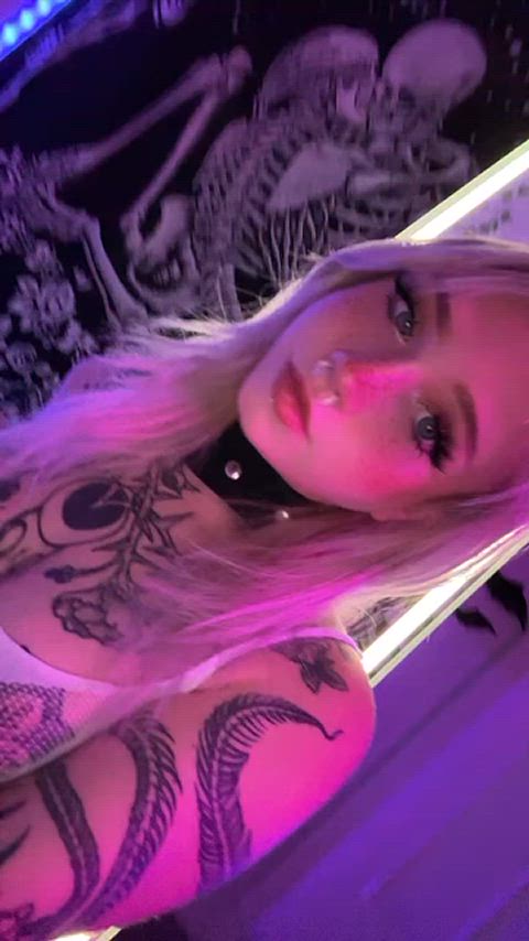 egirl tattoo tits eyelash gif