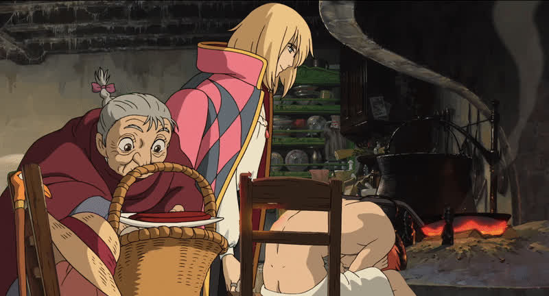 Howl spanks himself [Howl's Moving Castle]