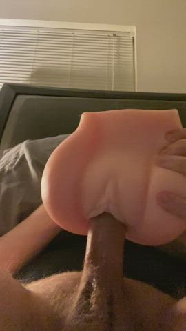 Fake pussy makes me blow a giant load