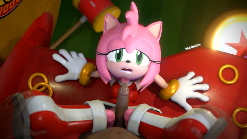 Amy rose putting her thighs to use [@Yakonsfw on Twitter]