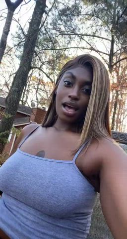 Ebony Female Flashing Public gif