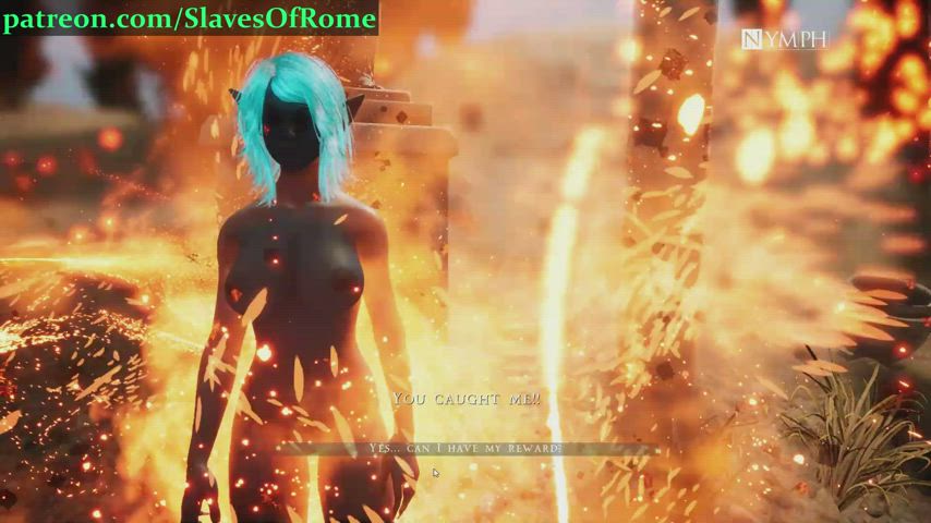 SLAVES OF ROME: Futanari Mistress Fucking the Forest Nymph (in-game footage)