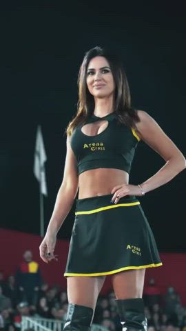 Body Boobs Brazilian Brunette Dani Goddess Tease Uniform gif