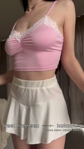 deepthroat huge tits natural tits petite pussy sissy small tits tease thick gif