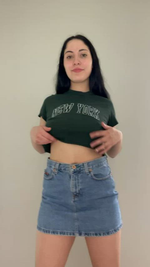 19 years old amateur titty drop gif