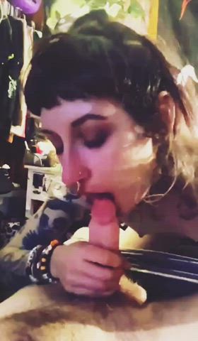 blowjob close up extra small goth homemade oral petite tattoo gif