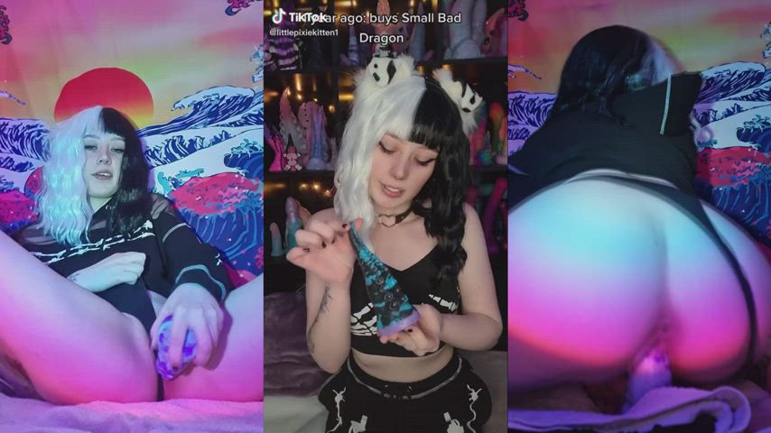 Alt Bad Dragon Compilation Huge Dildo OnlyFans Split Screen Porn TikTok gif