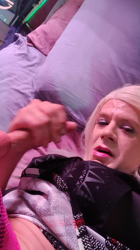 blonde cum cumshot facial homemade jerk off masturbating trans gif