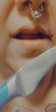 bite kinky lick licking lips tongue fetish gif