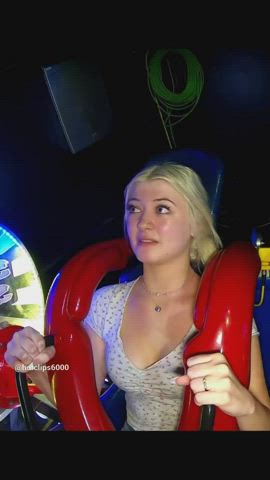 accidental blonde boobs bouncing tits bra exposed natural tits public tits gif