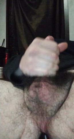 anal play ass butt plug chubby cock cumshot hairy hairy ass hairy cock male masturbation